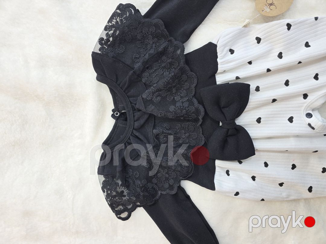 Qızlar üçün bodi 52256919, qara/ağ, pambıq, ölçü 0-3 ay — Mallar, Bakı (3)