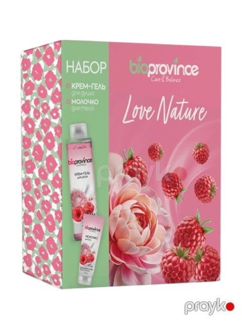 Bədən üçün kosmetika dəsti Bio Province Love Nature (duş geli 250 ml + bədən üçün süd 75 ml) — Bakı