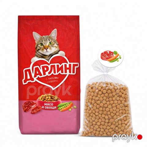 Quru yem Darling, orta, iri və xırda cinsli yetkin itlər üçün, ət və tərəvəzlər ilə, 1 kq — Bakı
