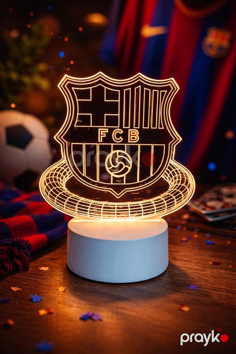 Masaüstü 3D LED lampa Barselona, ağ — Bakı