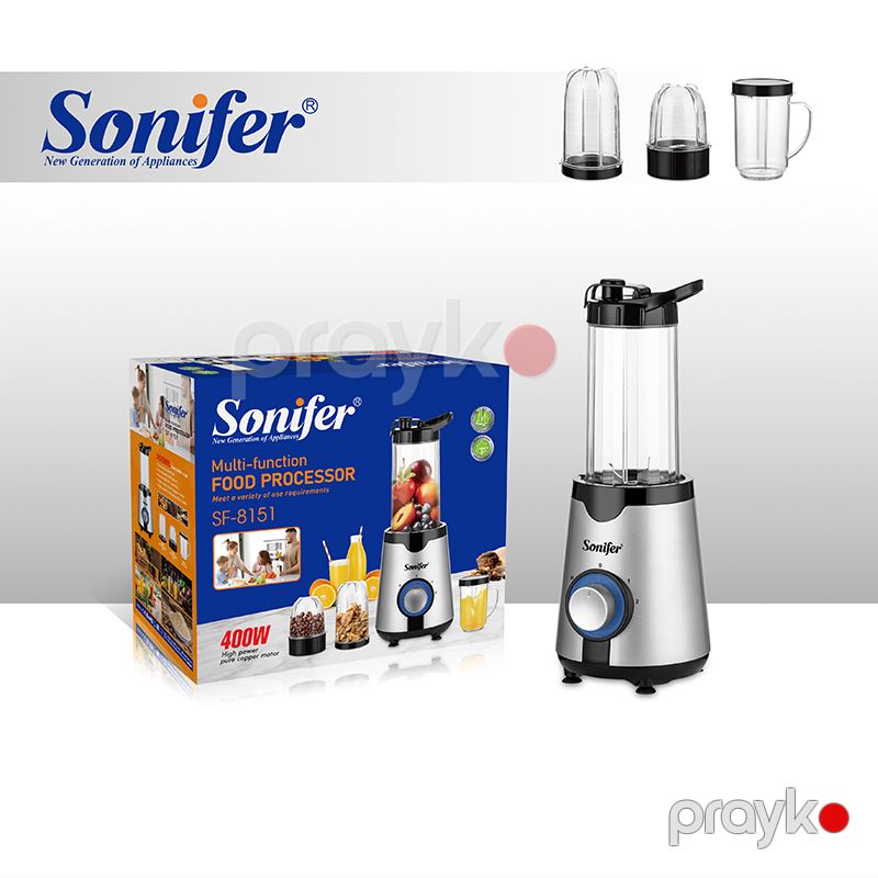 Sonifer SF-8151 — 400W Çoxfunksiyalı Qida Prosessoru, Blender və Şirəçəkən — Blenderlər, xırdalayanlar və mikserlər, Bakı (2)