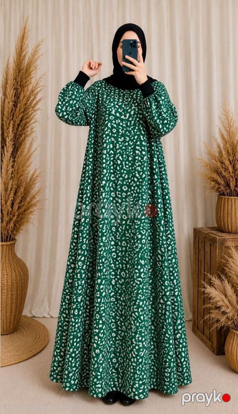 Qadın dini don 2752662, Yaşıl, Pambıq, ölçü 3XL — Bakı