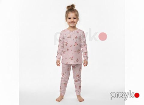 Şalvarlı pijama dəsti 1868, çəhrayı, pambıq, 2 yaş — Bakı