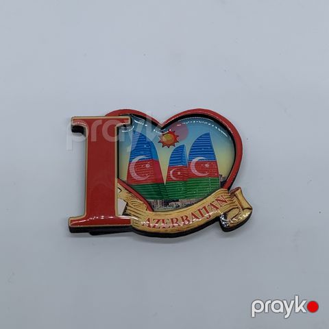 Maqnit-suvenir 4170, taxta, rəngbərəng — Bakı