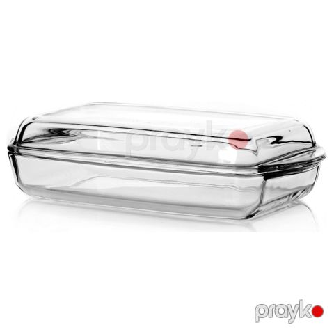 Bişirmə üçün forma Borcam 59009, 2 l, 19x33x5 sm, düzbucaq, şüşə, şəffaf — Bakı