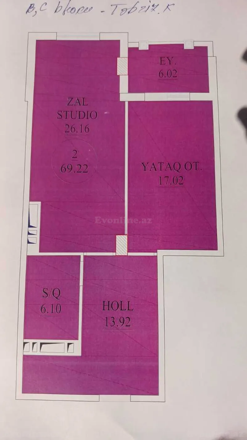 Satılır 2 otaqlı Mənzil Yeni tikili 69 m² Bakı, Nərimanov r — Mənzil, Bakı (3)