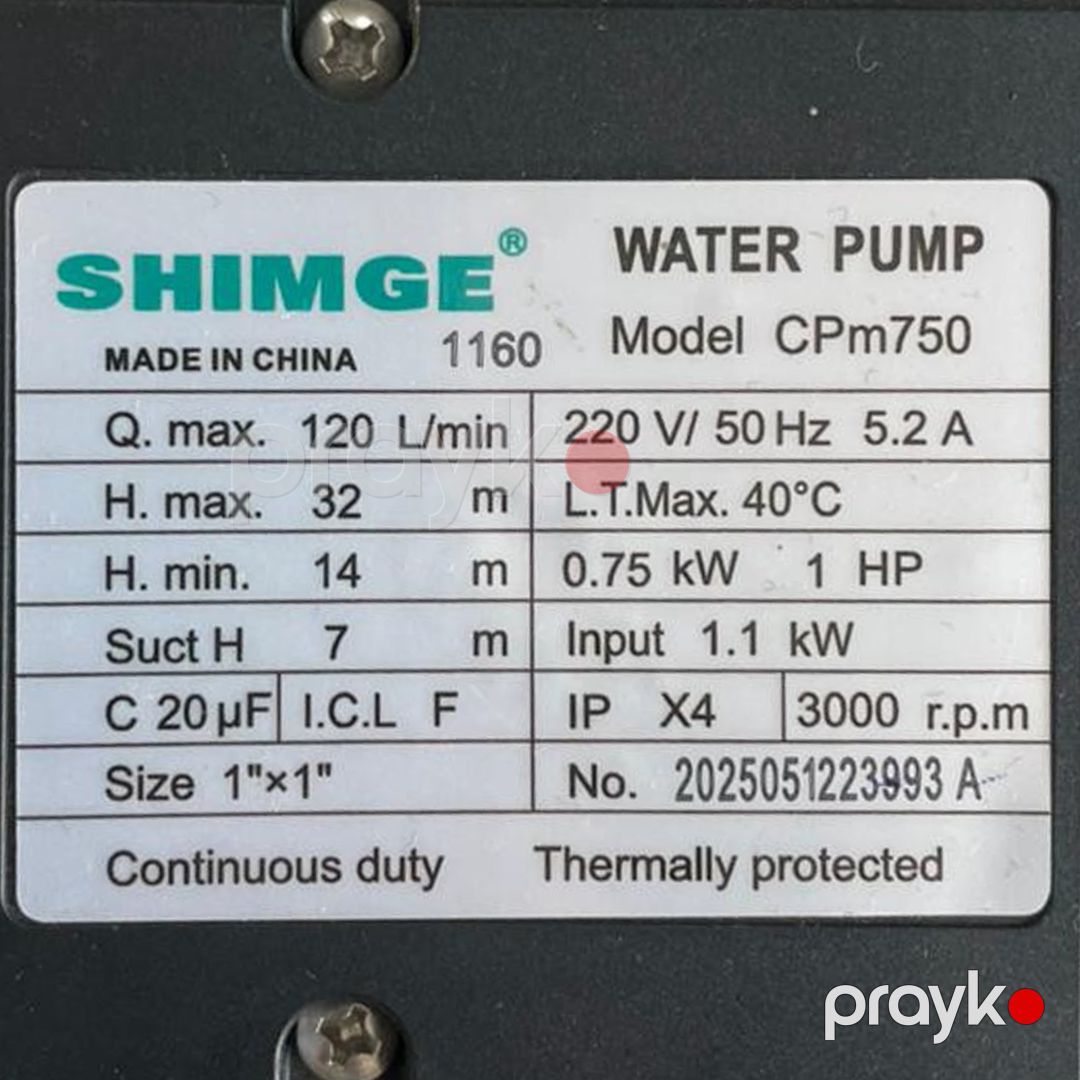 Səthi nasos Shimge CPm750 1160 — Mallar, Bakı (2)