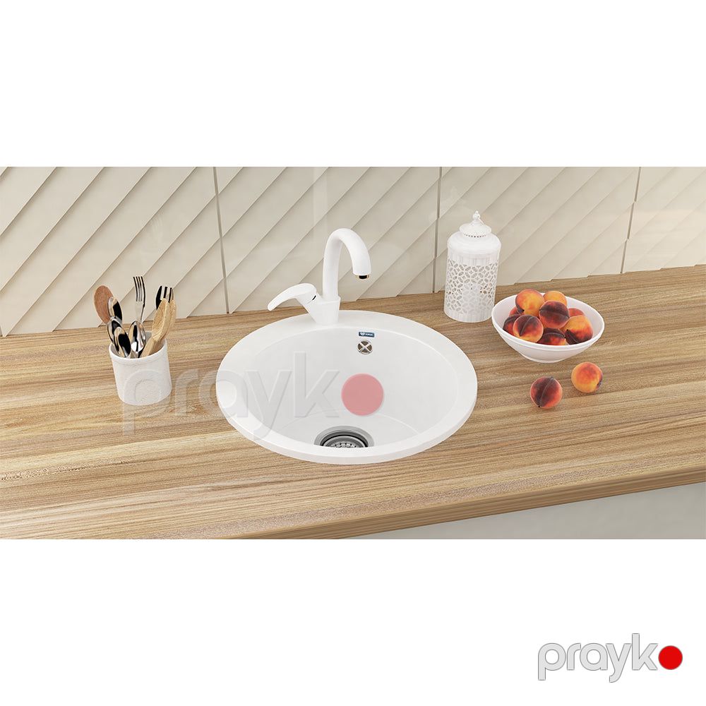 Ulgran mətbəx çanağı (moyka) seramik 1-Lİ bej d 495 U-405-328 — Ev malları, Bakı (2)