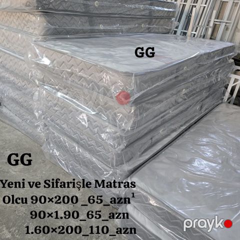 Yeni və sifarişlə matraslar - Ölçülər və qiymətlər (AZN): - 90×200 — Bakı