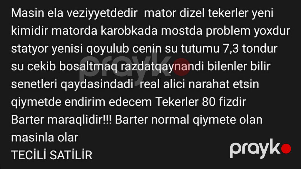 Ağ su daşıma xidməti – su sisternli yük maşını — Yük maşınları, Şəmkir (7)
