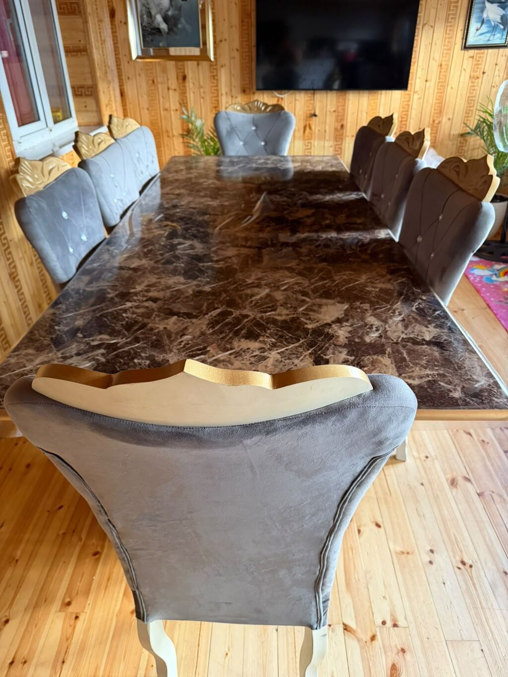 Qonaq otağı dəsti - 2 vitrindən ibarət şkaf (şüşə vitrinli, alt — Qonaq otağı üçün, Bakı (9)
