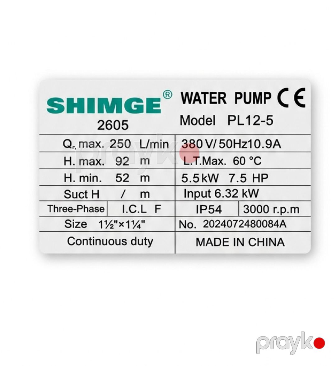 Su nasosu Shimge PL12-5 — Mallar, Bakı (3)