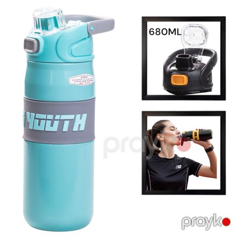 İdman su qabı dəmir, mavi, 680 ml - WS1336 — Bakı