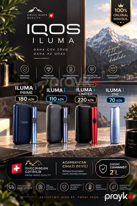 Iqos Iluma – İsveçrə istehsalı, 100% orijinal məhsul Model seçimləri — Bakı
