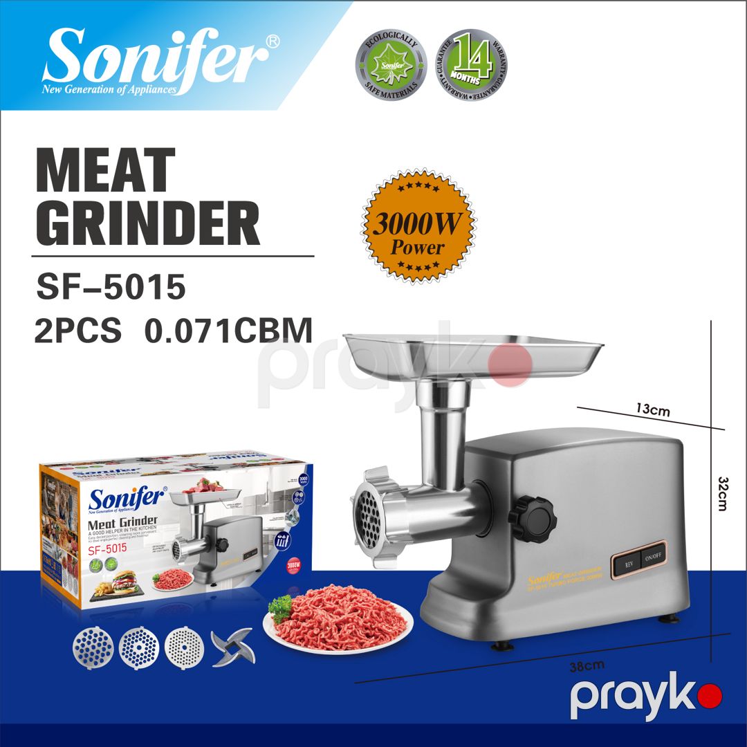 Sonifer SF-5015 3000W gücündə Ətçəkən və Kolbasa Doldurucu — Ev texnikası, Bakı (2)