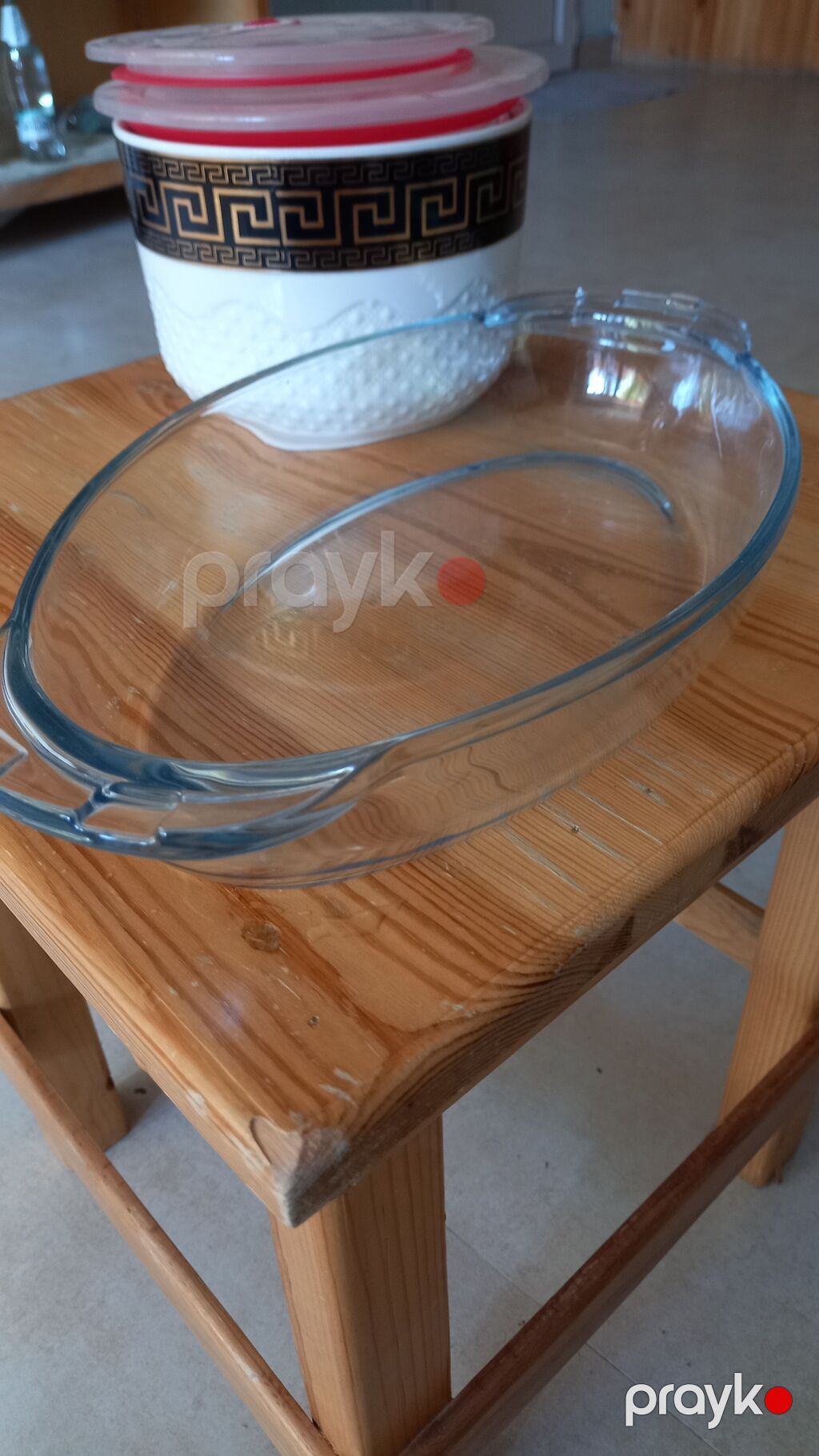Mətbəx qabları dəsti - 3 ədəd porselen saxlama qabı: ağ rəng — Süfrə qabı, Digah (4)