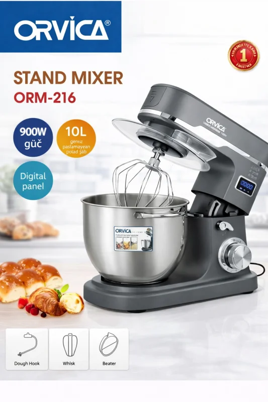 Mikser Orvica ORM-216 Professional Stand Mixer 900W — Blenderlər, xırdalayanlar və mikserlər, Bakı (2)