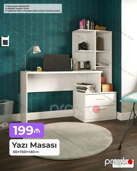 Yazı masası – funksional iş guşəsi üçün ideal seçim. - Ölçülər: 50 — Bakı