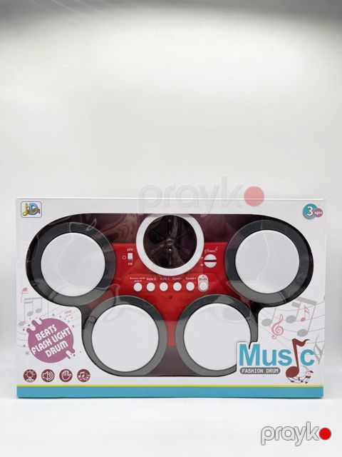 Musiqili oyuncaq nağara dəsti Beats Flash Light Drum, plastik, qırmızı — Bakı