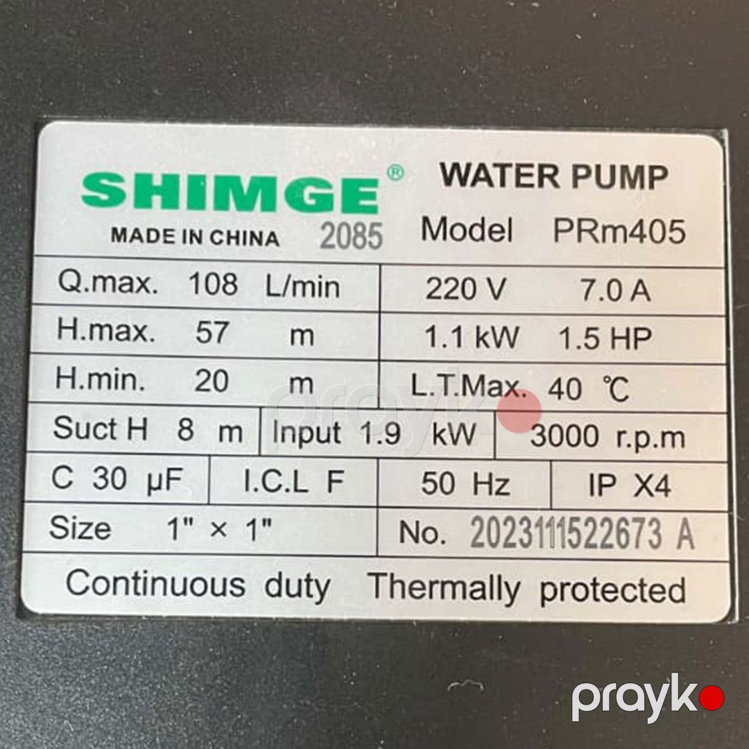 Mərkəzdənqaçma nasosu Shimge PRm-405 — Mallar, Bakı (2)