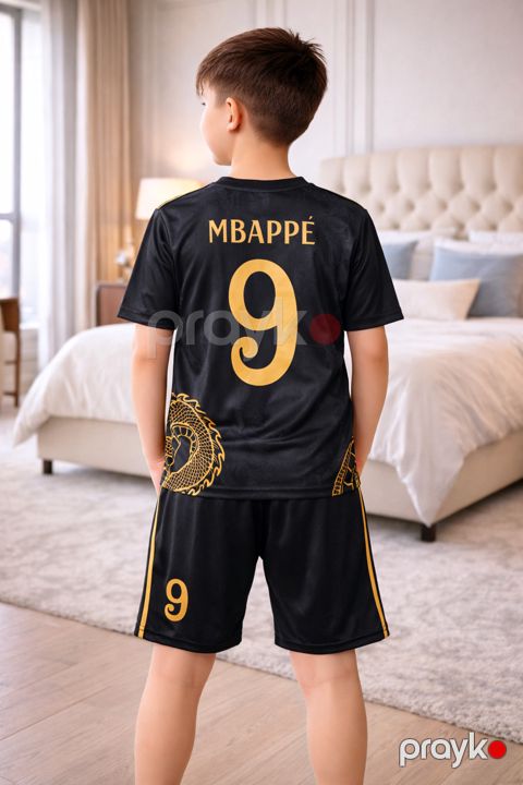 İdman kostyumu azarkeşlər üçün Mbappe 9, qara, poliester, ölçü 14 yaş — Bakı