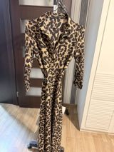S Model: Leopard naxışlı uzun paltar - Stil: Köynək tipli, uzun — Narmin