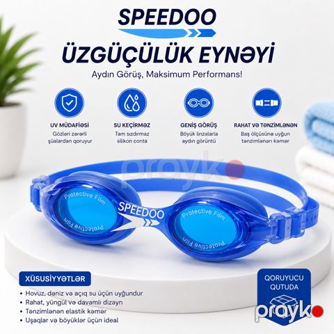 Üzgüçülük eynəyi Speedoo, mavi, ölçü One Size — Bakı