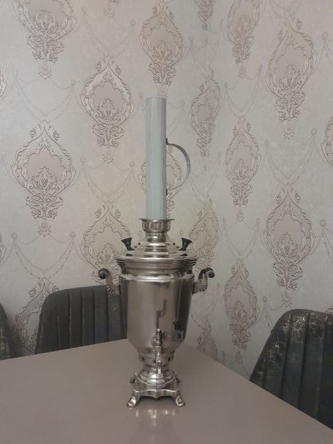 Klassik samovar – metal korpuslu, kömür/odunla işləyən model — Digah