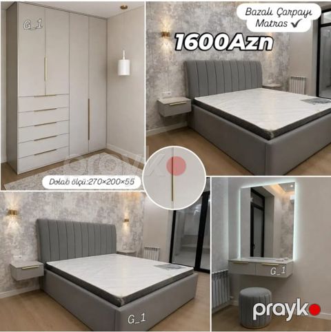 Yataq otağı dəsti – 1600 AZN - Bazalı çarpayı + matras daxildir - Asma — Mehdiabad
