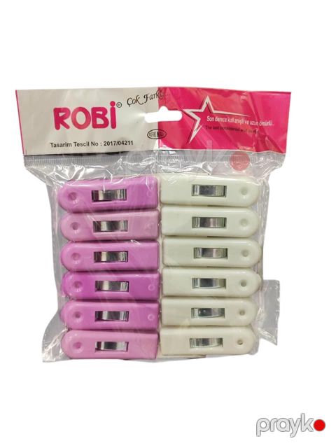 Sıxaclar dəsti Robi, plastik/dəmir, rəngbərəng, 12 əd — Bakı