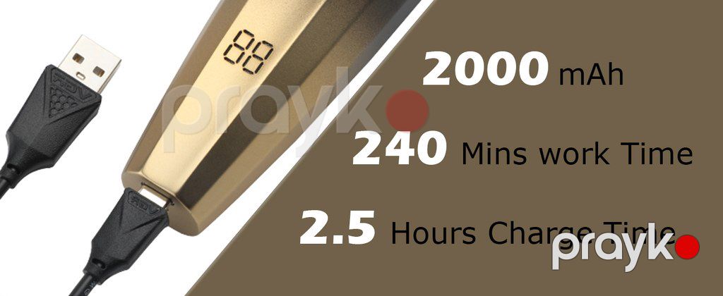 Professional təraş vasitəsi "VGR 906 Gold 2000MAH 9000RPM Ceramic Blades" — Gözəllik və səhiyyə, Bakı (7)