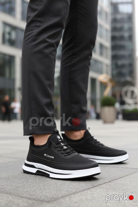 Kişilər üçün krosovka ML_3508, eko dəri/tekstil, torlu, qara/ağ, ölçü 40 — Bakı