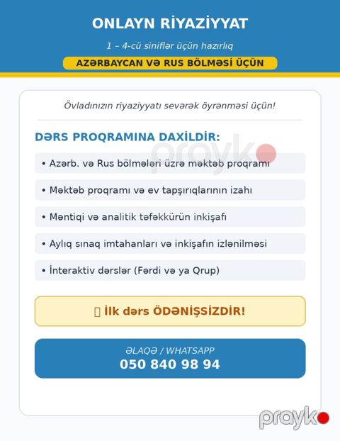 Riyaziyyat dərsləri online