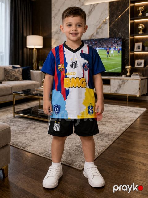 Uşaq futbol dəsti Barcelona, rəngbərəng, polyester, ölçü 8 yaş — Bakı