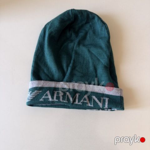Armani loqolu papaq - Model: beanie tipli papaq - Rəng: tünd yaşıl — Digah