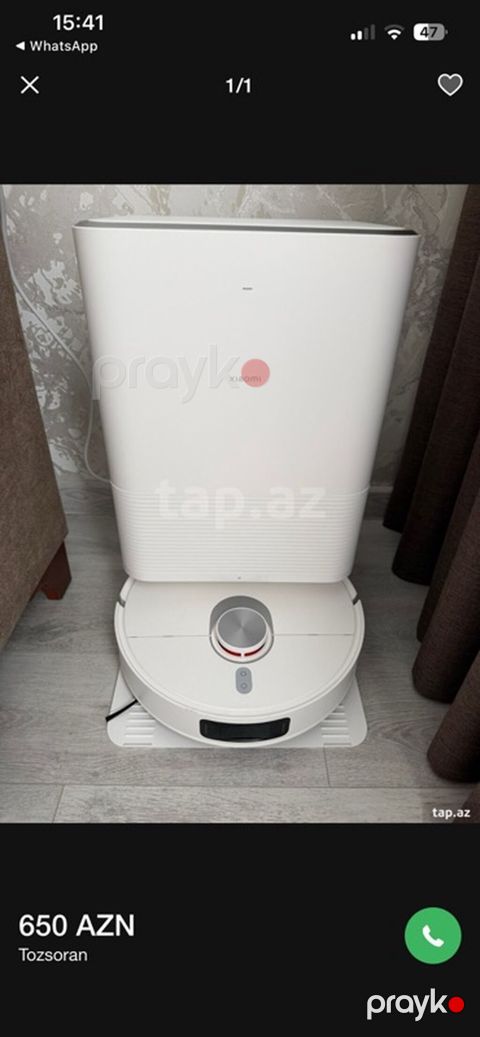 Xiaomi robot tozsoran və özünütəmizləmə stansiyası - Ağıllı — Bakı