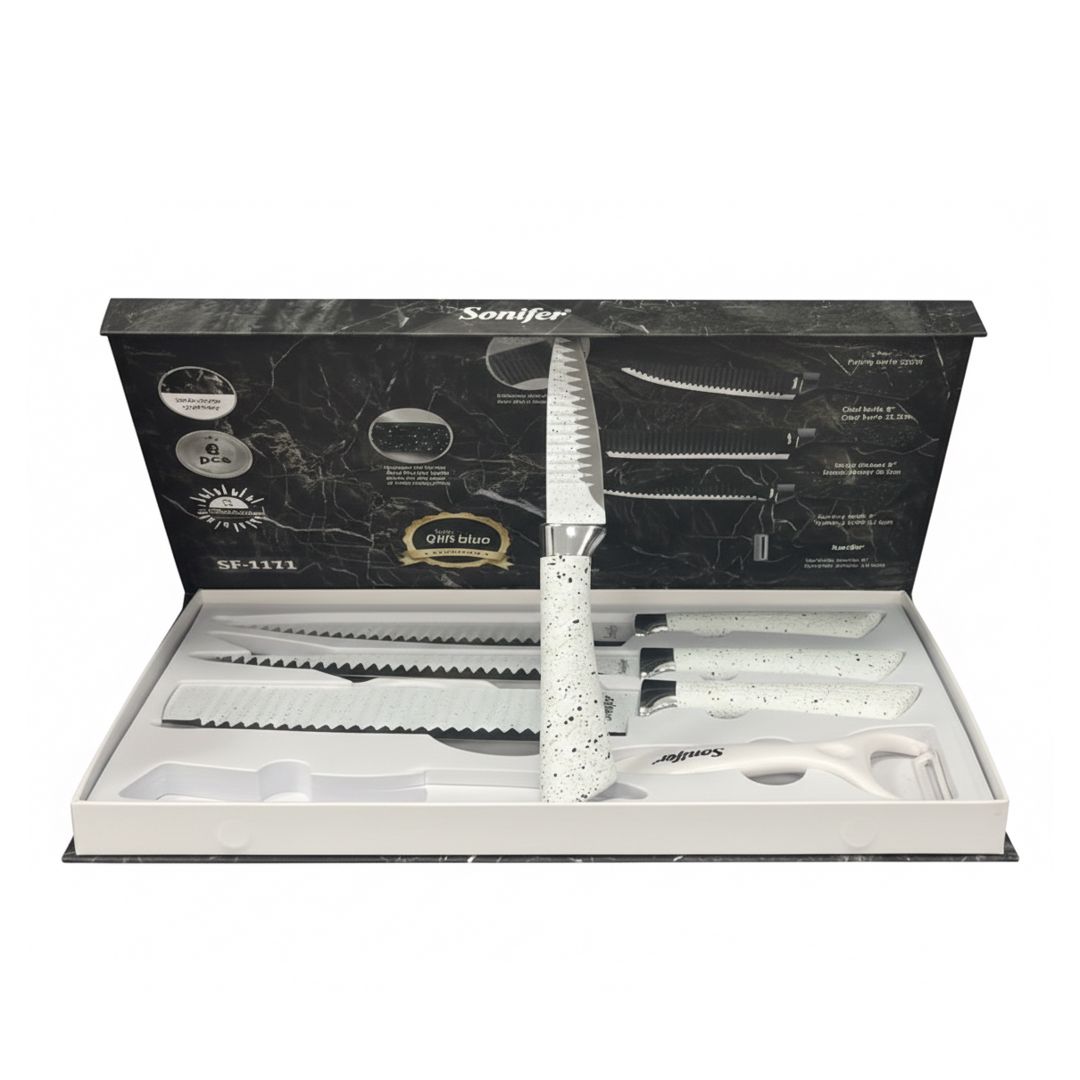 Sonifer SF-1171 Professional Mətbəx Bıçaq Dəsti – 6 Parça, Qranit Örtüklü və Erqonomik Dizayn — Mətbəx texnikası, Bakı (2)