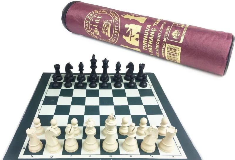 Şahmat WS0885, plastik, ağ/qara, 44.5x43.5 sm — Bakı