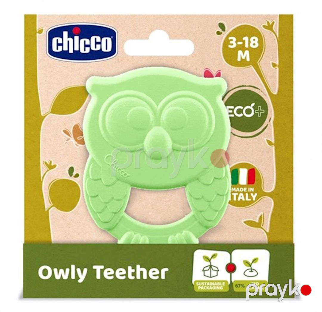 Diş çıxaran Chicco Owly Teether ECO+, plastik, yaşıl, 8.5x1x9 sm — Mallar, Bakı (2)