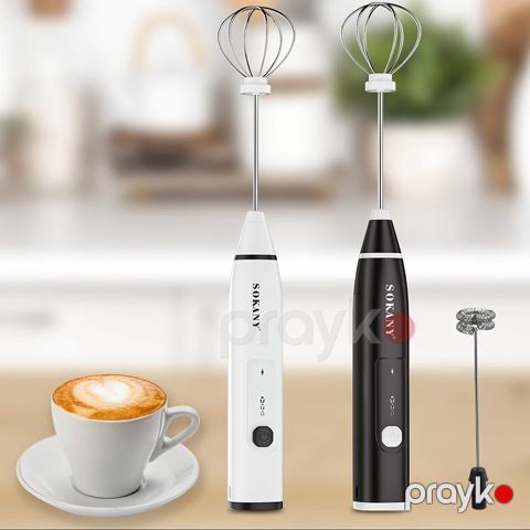 Sokany SK-1772 Çoxfunksiyalı Elektrikli Əl Mikseri – Süd, Qəhvə və Yumurta üçün Güclü Çırpıcı (1200mAh) — Bakı