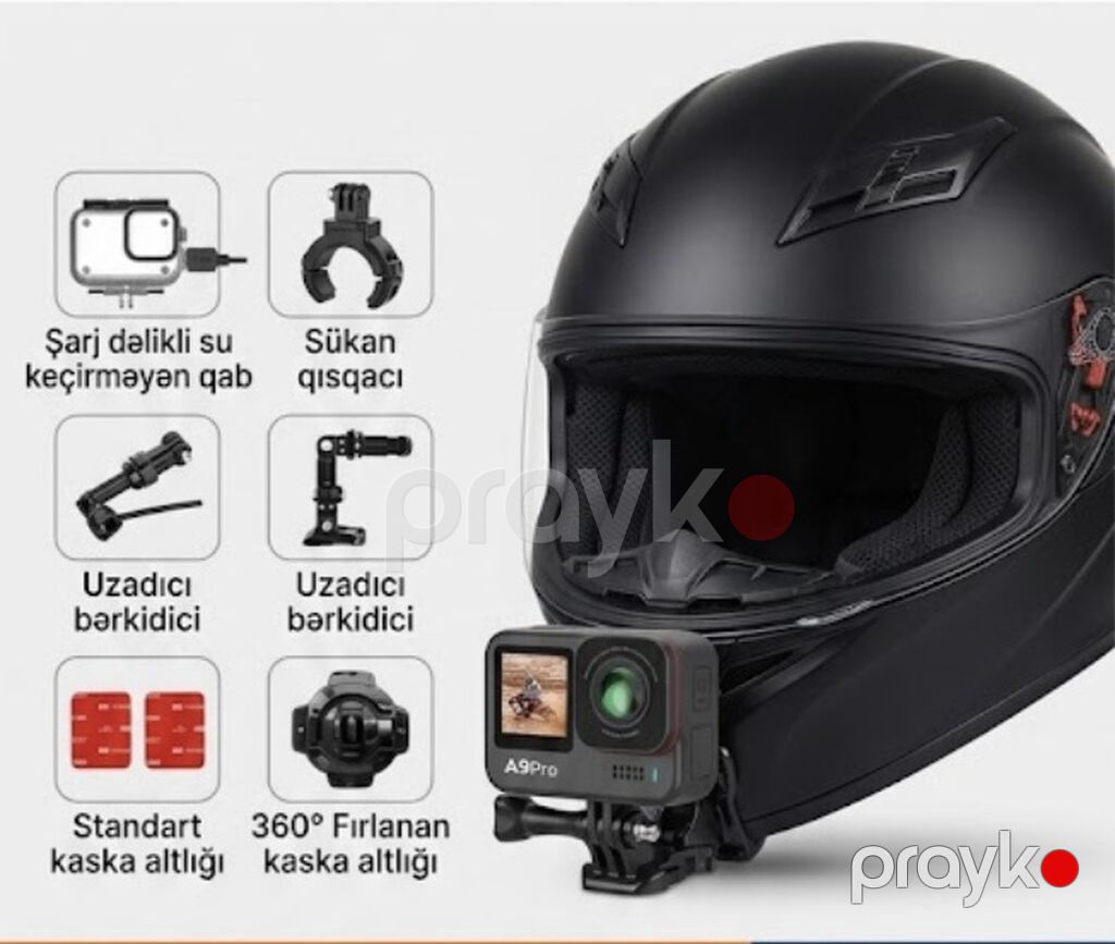 Sargo A9 Pro aksiyon kamerası – ekstrem idmanlar, motosiklet sürüşü və — Video kamera, Bakı (2)