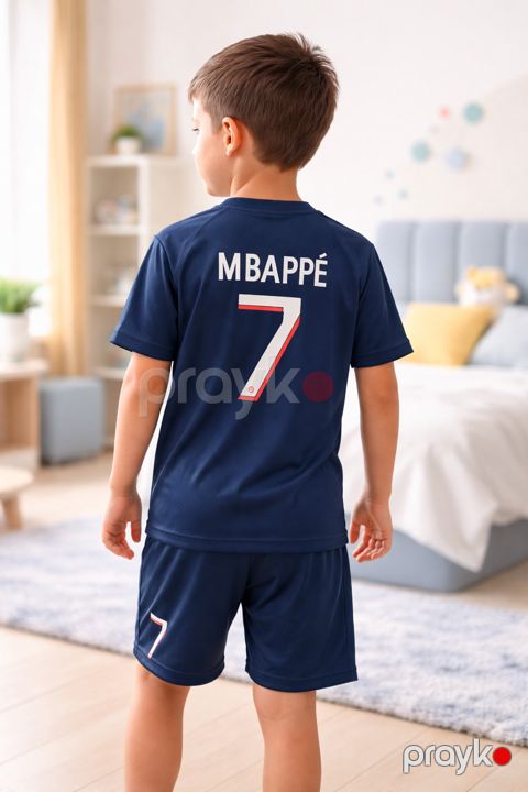 Futbol dəsti Mbappe 7, poliester, göy, ölçü S, 15 yaş — Bakı