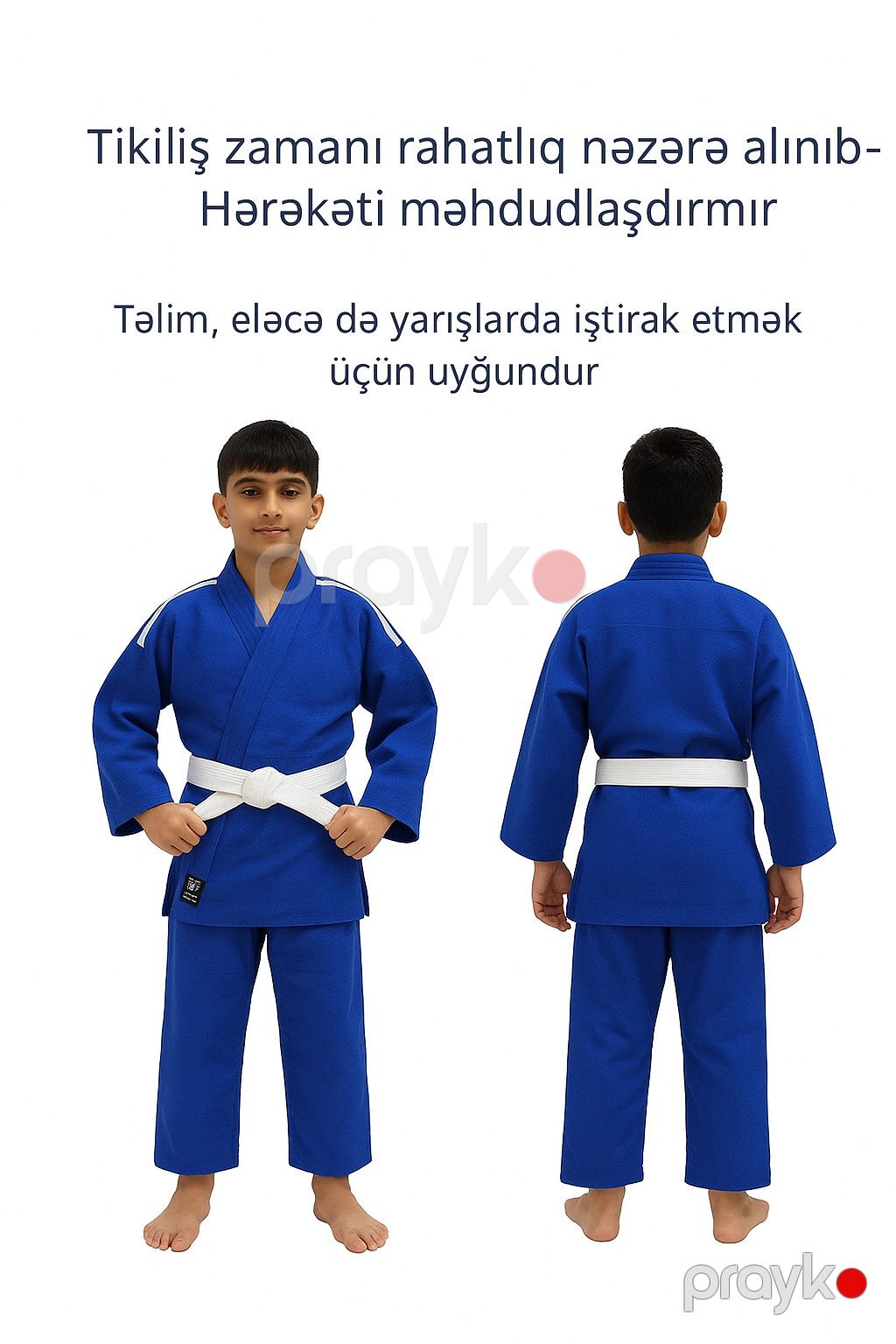 Cüdo məşqi üçün kimono, pambıq, göy, ölçü 4/170 — Mallar, Bakı (3)