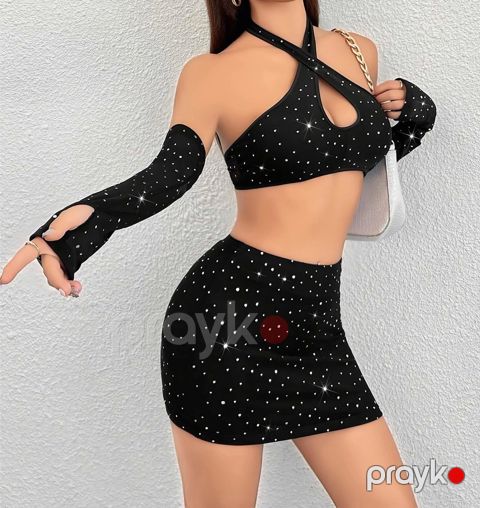 Qadınlar üçün kombinasiya 5038, qara, poliester, ölçü L/XL — Bakı