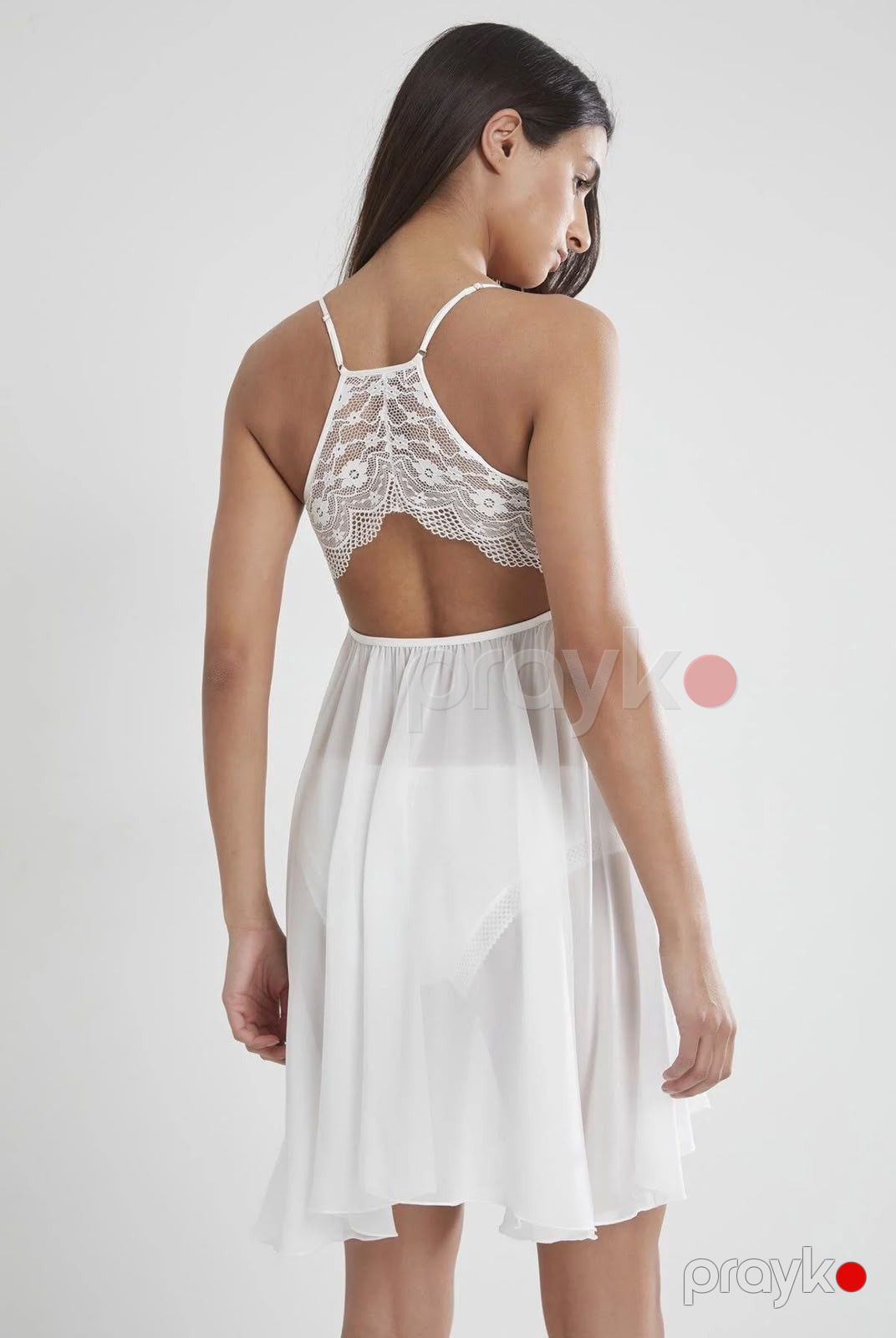 Gecə köynəyi Pierre Cardin, ağ, şifon, ölçü S — Mallar, Bakı (2)