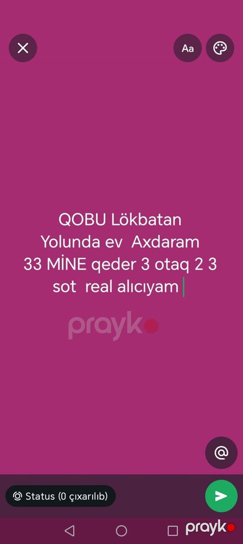 Alış sorğusu: Qobu–Lökbatan yolunda ev axtarılır. Büdcə 33 minə qədər — Qobu