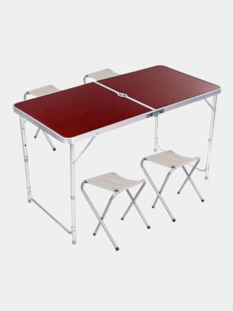 Yığılan masa və oturacaqlar dəsti UM001000852, 120x60x55-70 sm, tünd qırmızı — Bakı