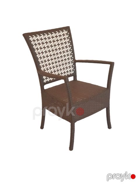 Bağ üçün stul Zili Rattan Rim kombi, qəhvəyi; stul ölçüsü: eni 62 sm, hündürlüyü 90 sm — Bakı