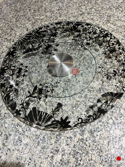 Şüşə fırlanan süfrə altlığı (Lazy Susan) - Material: qalın, şəffaf — Bakı