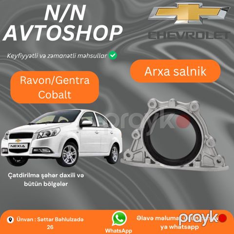 Ravon/Gentra/Cobalt mühərrikin arxa kipkəci — Bakı